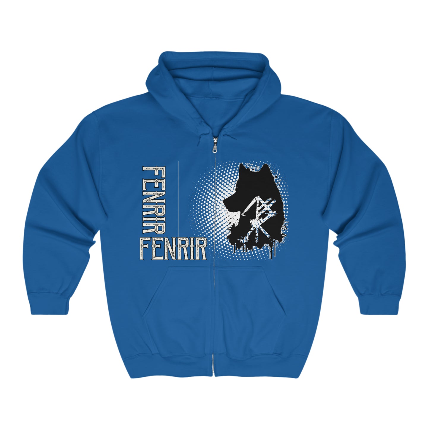 Unisex zipper hoodie - Fenrir wolf rune