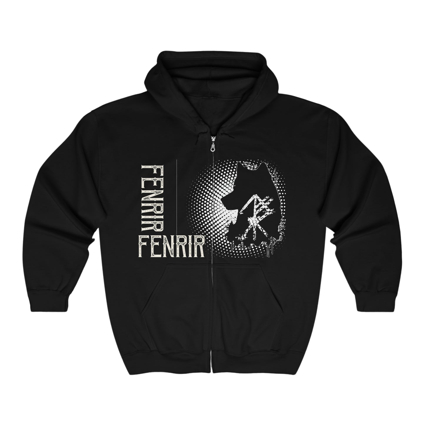 Unisex zipper hoodie - Fenrir wolf rune