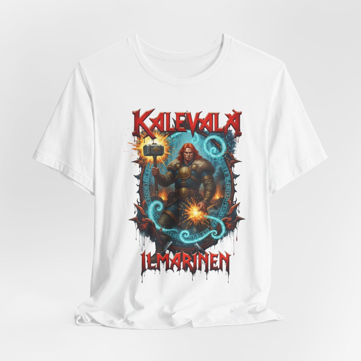 Ilmarinen seppä kalevalan raudankova tekijä –  Teepaita — Retro Graphic T-Shirt