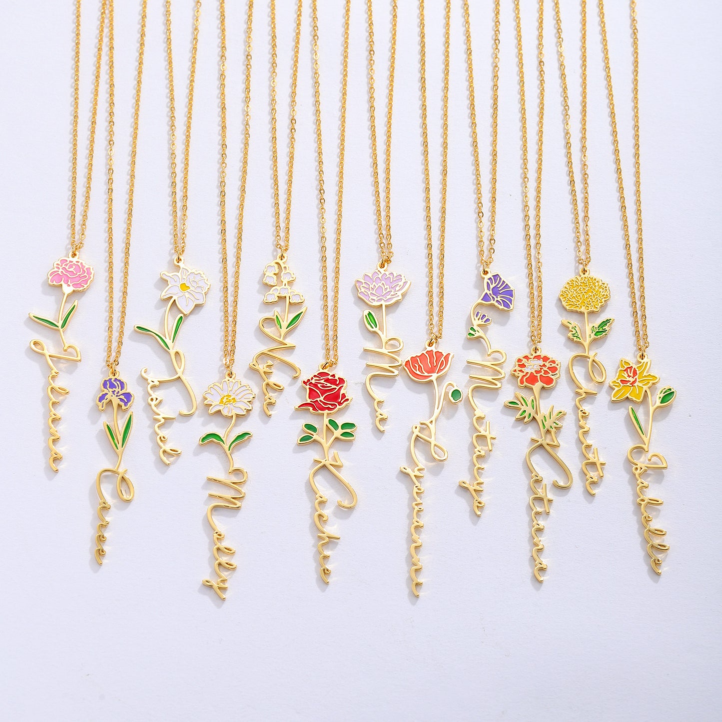 Beautiful Flower Necklace - Customize Yourself, Suitable for Every Month