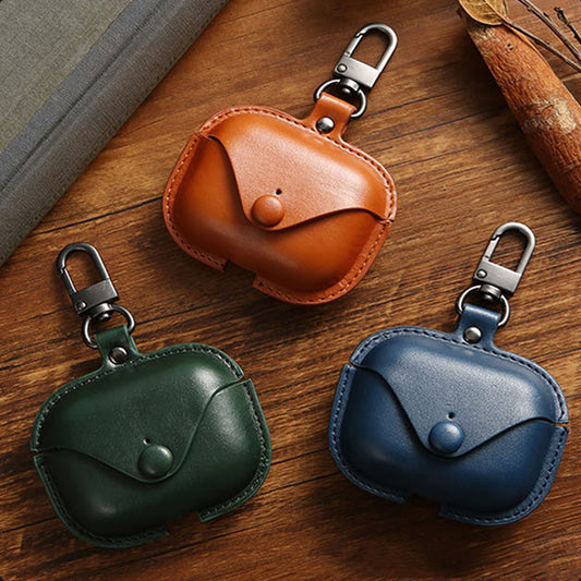 Fashion Solid Color Leather Bluetooth Earphone Case