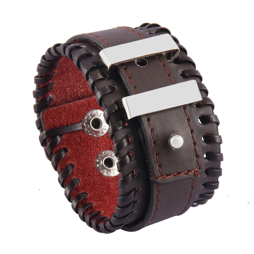 leather strap: two-layer steel decorated