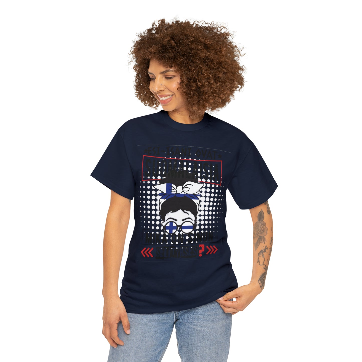 Unisex thick cotton t-shirt - my ancestors are Finnish