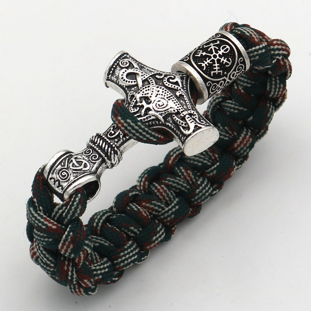 Viking Hammer Runavin Beads Camouflage Bracelet