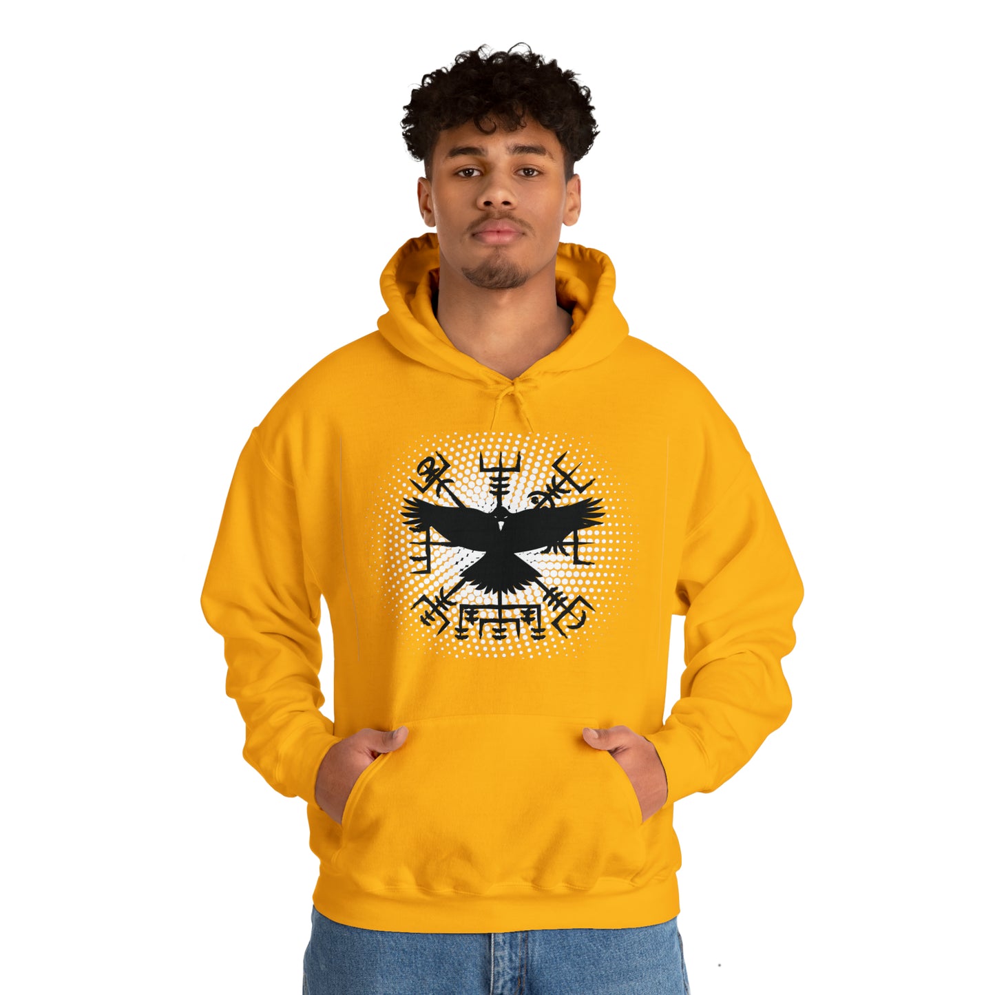 hoodie made of strong cotton - vegvisir raven