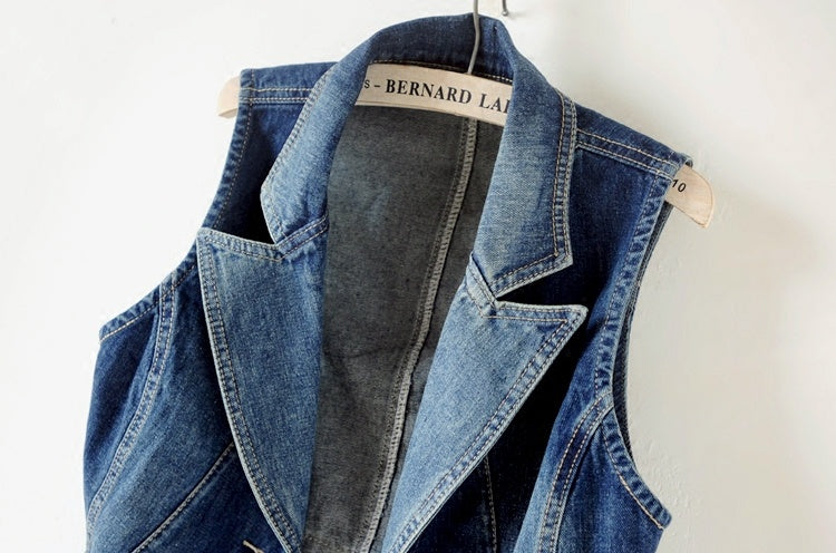 Sleeveless denim vest