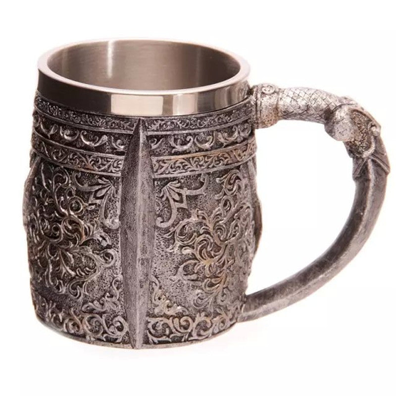 Creative Stainless Steel Resin 3d Skull Knight Mug