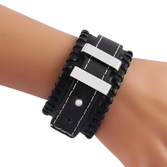 leather strap: two-layer steel decorated