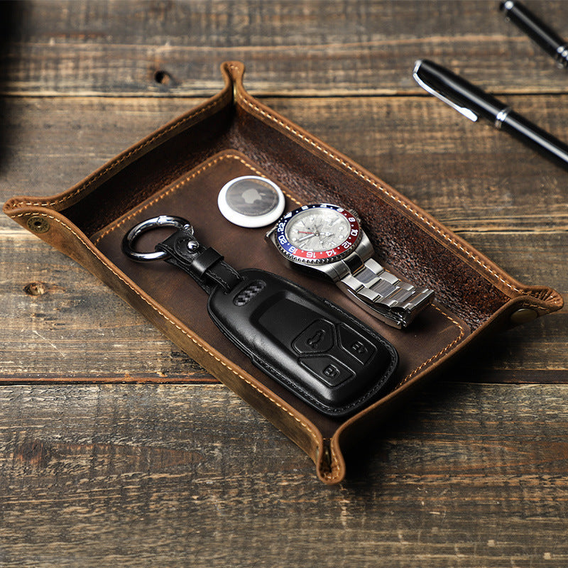 leather desktop storage box