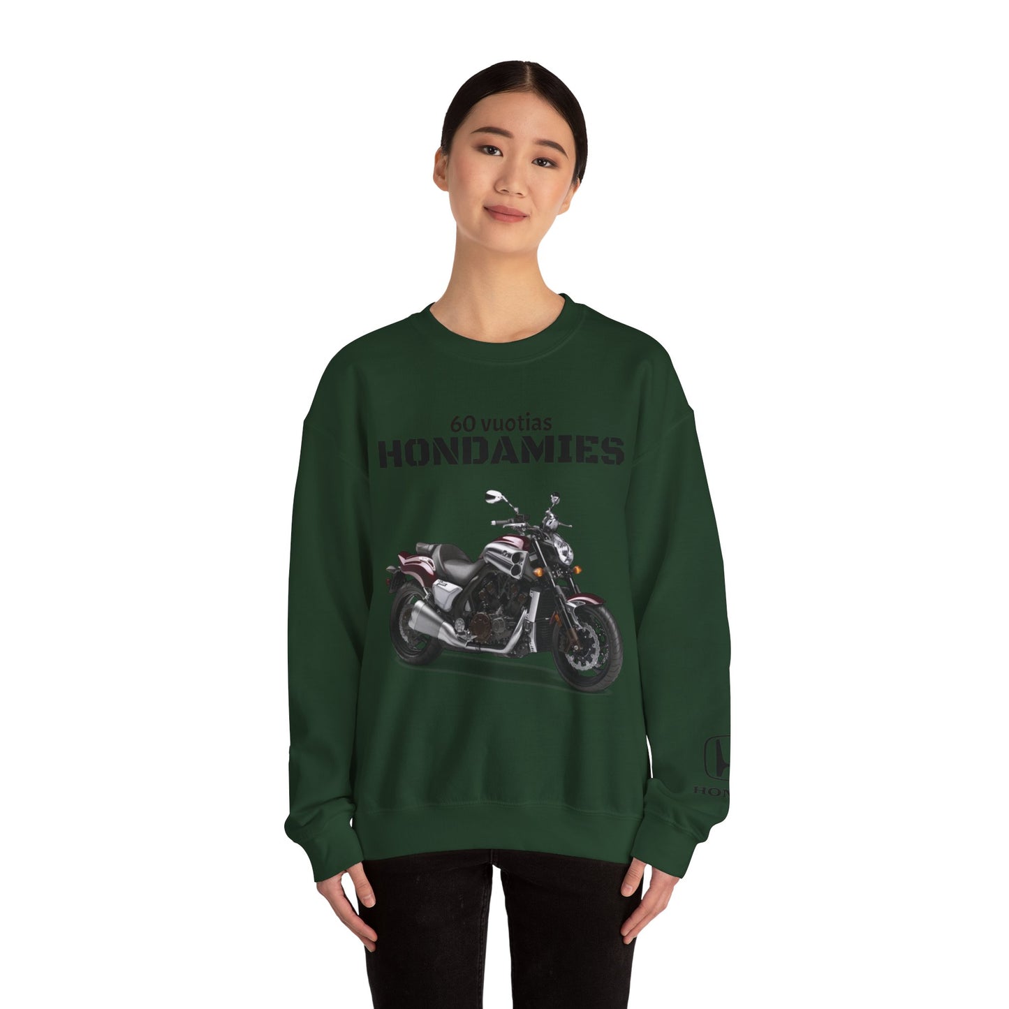 Honda VTX Motorcycle Crewneck Sweatshirt — 60 Vuotias Hondamies Rider Gift