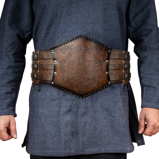 Nordic Viking Style Embossed Wide Belt