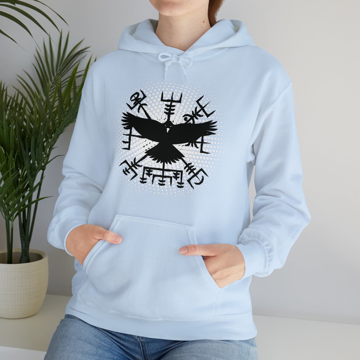 hoodie made of strong cotton - vegvisir raven