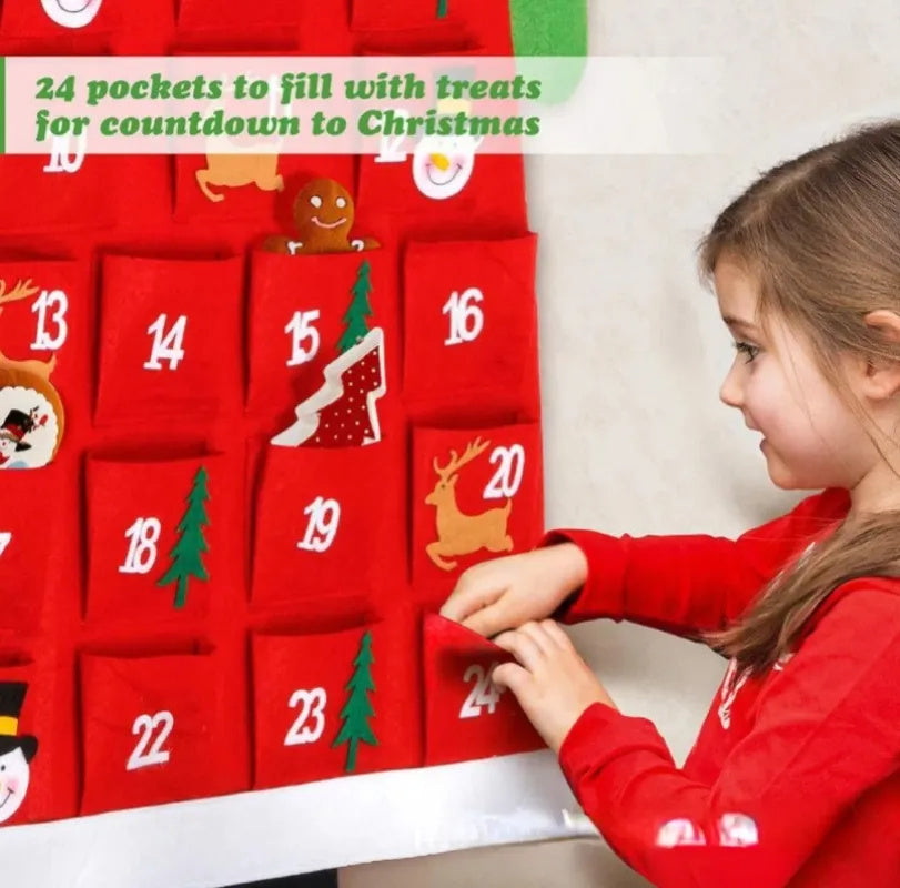 Christmas calendar DIY elf and decorations felt