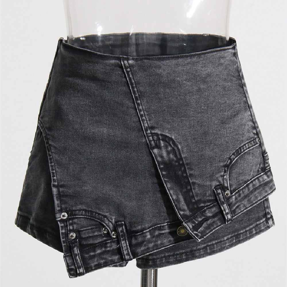 Personalized Women's Denim Stitching Shorts