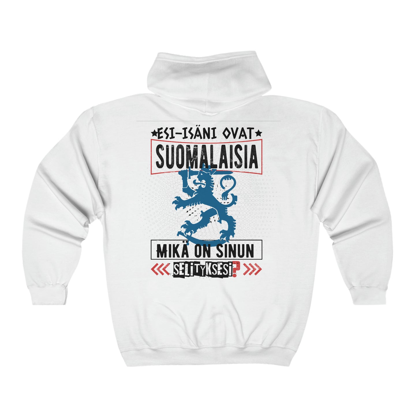 Unisex zip-up hoodie - my ancestors are Finns, Suomileijona