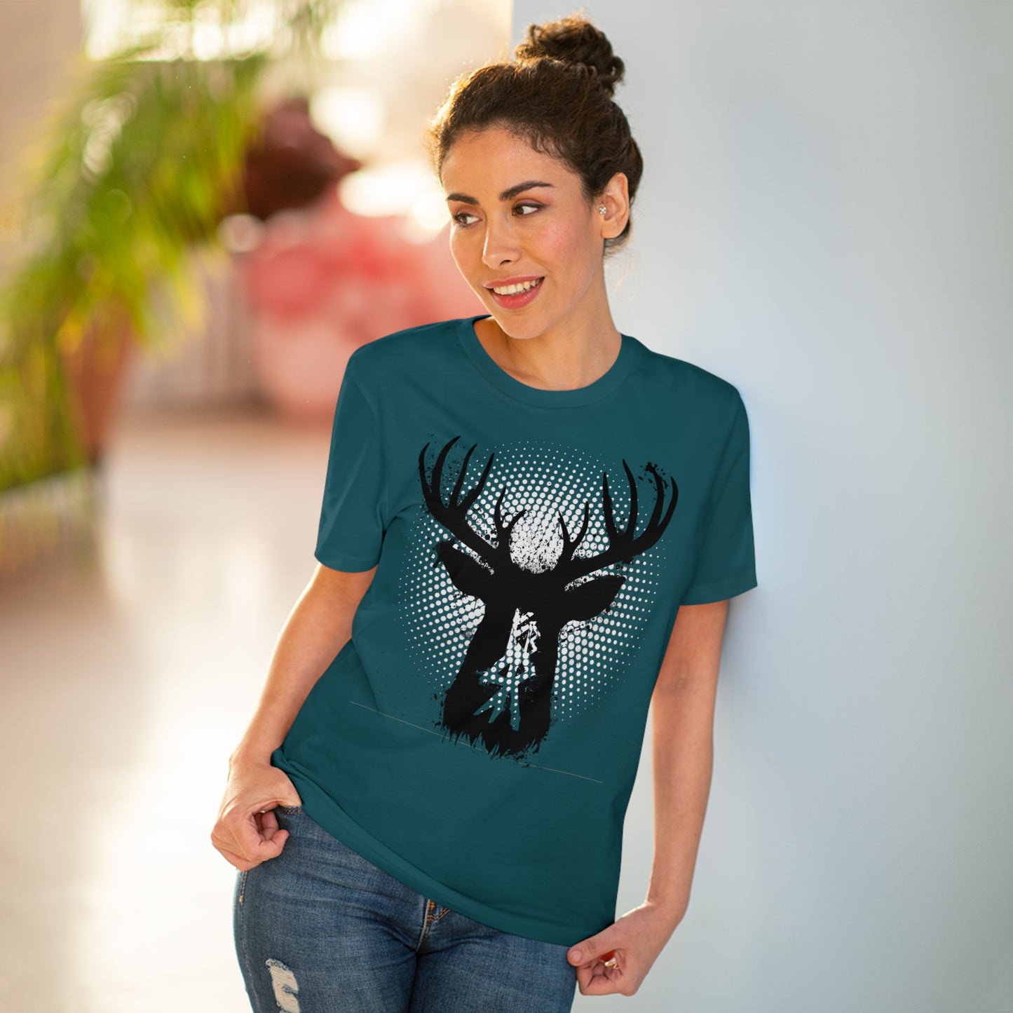 T-shirt unisex eco cotton - deer binding halter