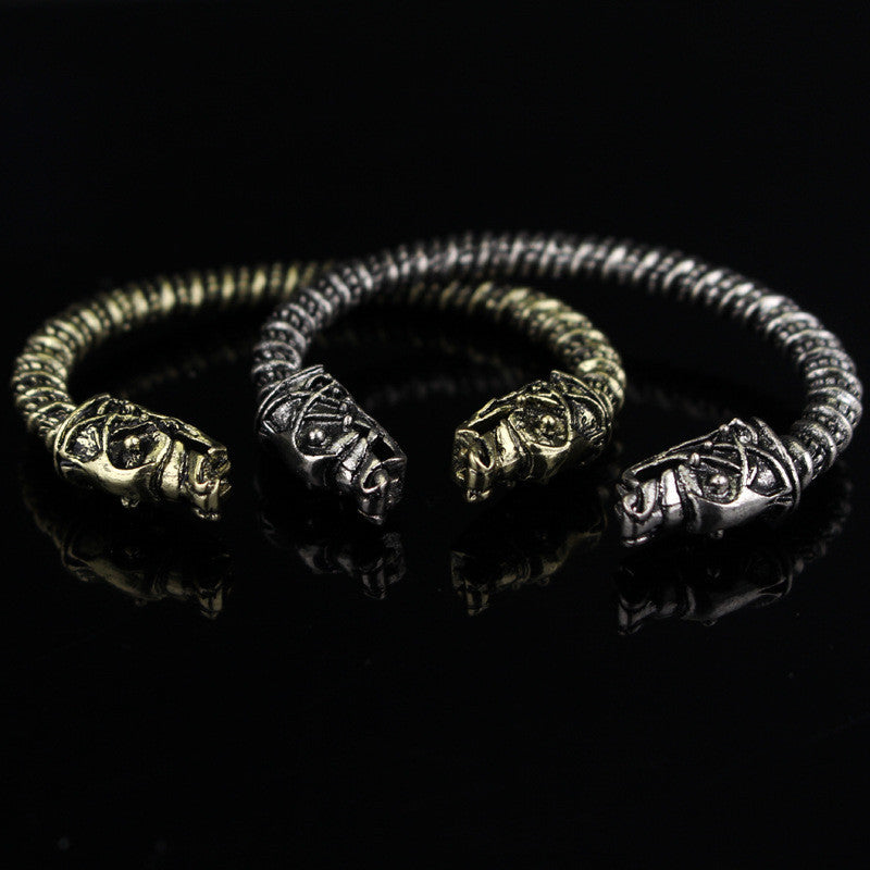 Viking Wolf Head Bracelet