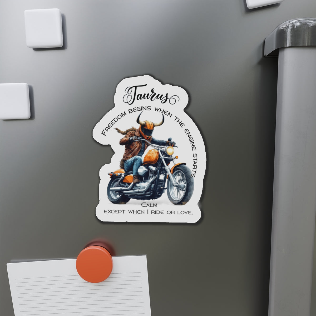 Zodiac Härkä jääkaappimagneetti, muotoon leikattu - Motoristi