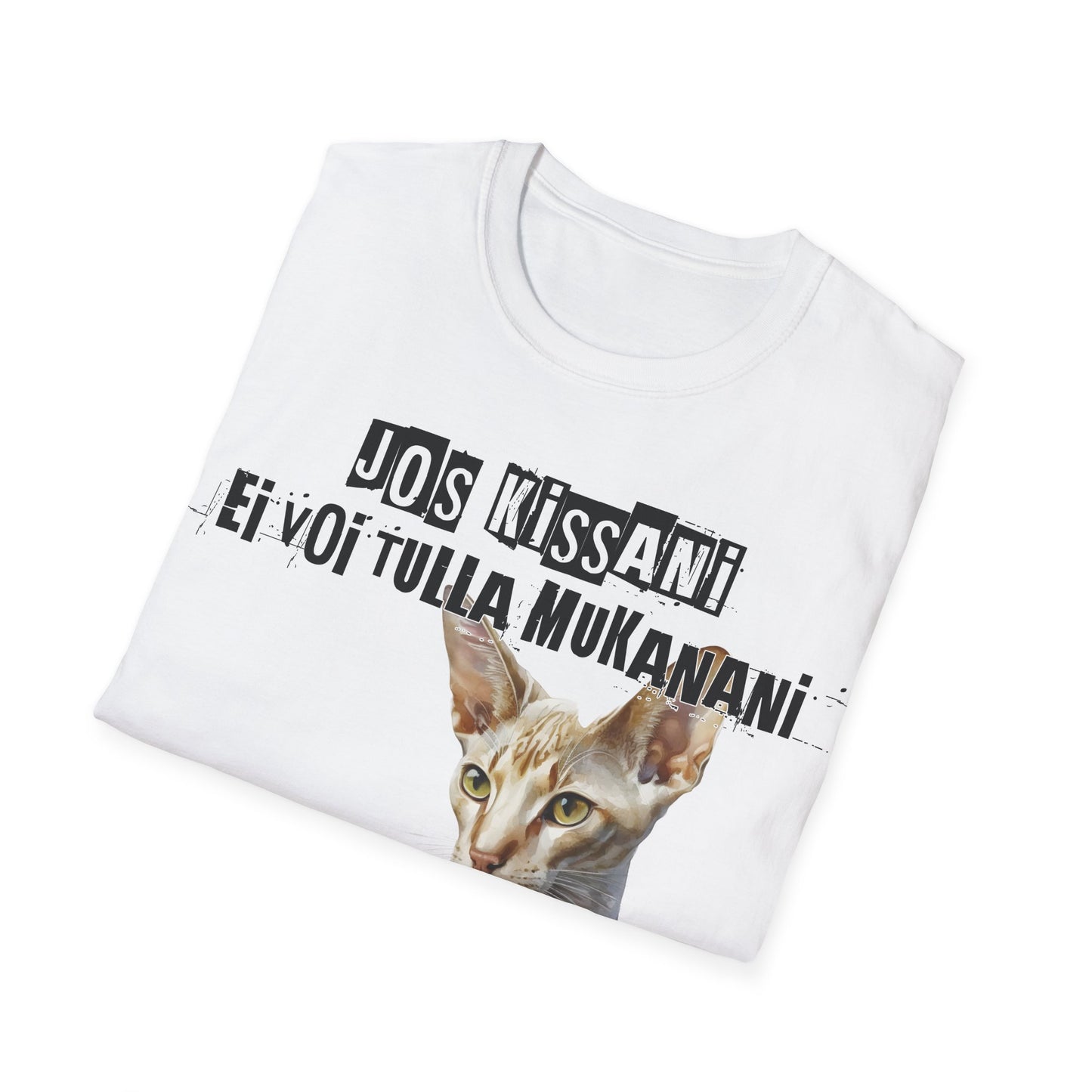 T-Paita -  jos kissani ei voi tulla, minä en tule, lyhytkarva itämainen eli oriental shorthair