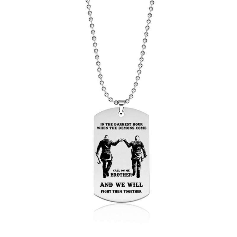 Stainless Steel Military Necklace Laser Engraving