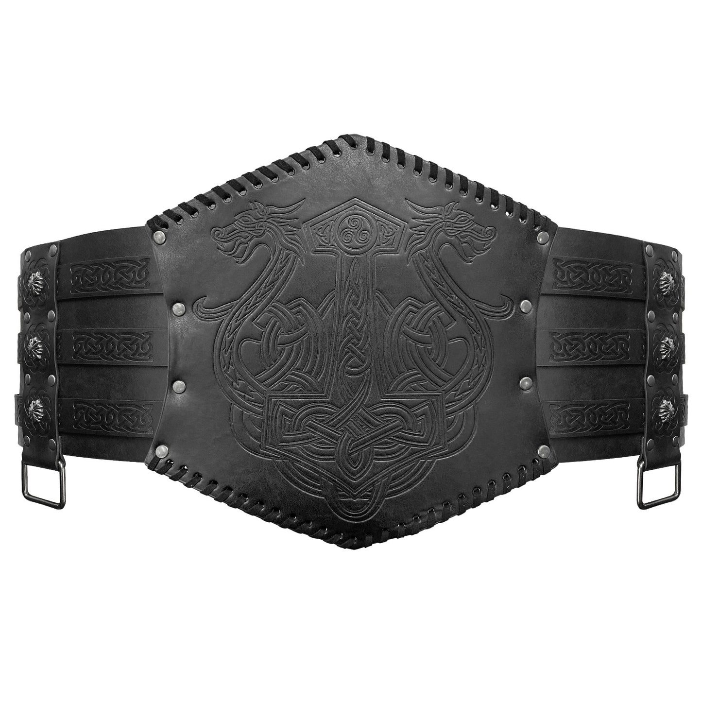 Nordic Viking Style Embossed Wide Belt