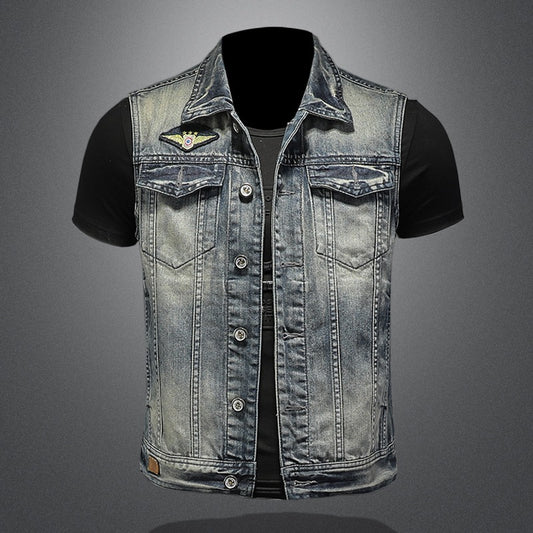 Personalized Denim Vest Men Plus Size Vest