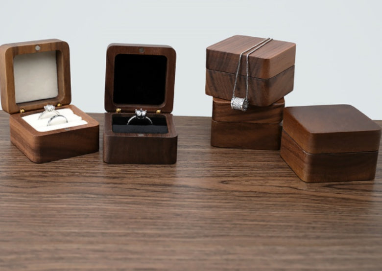 Portable Travel Ring Wooden Storage Box