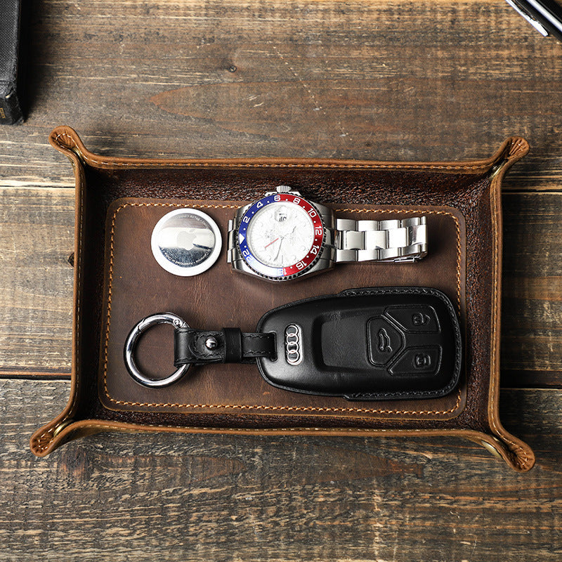 leather desktop storage box