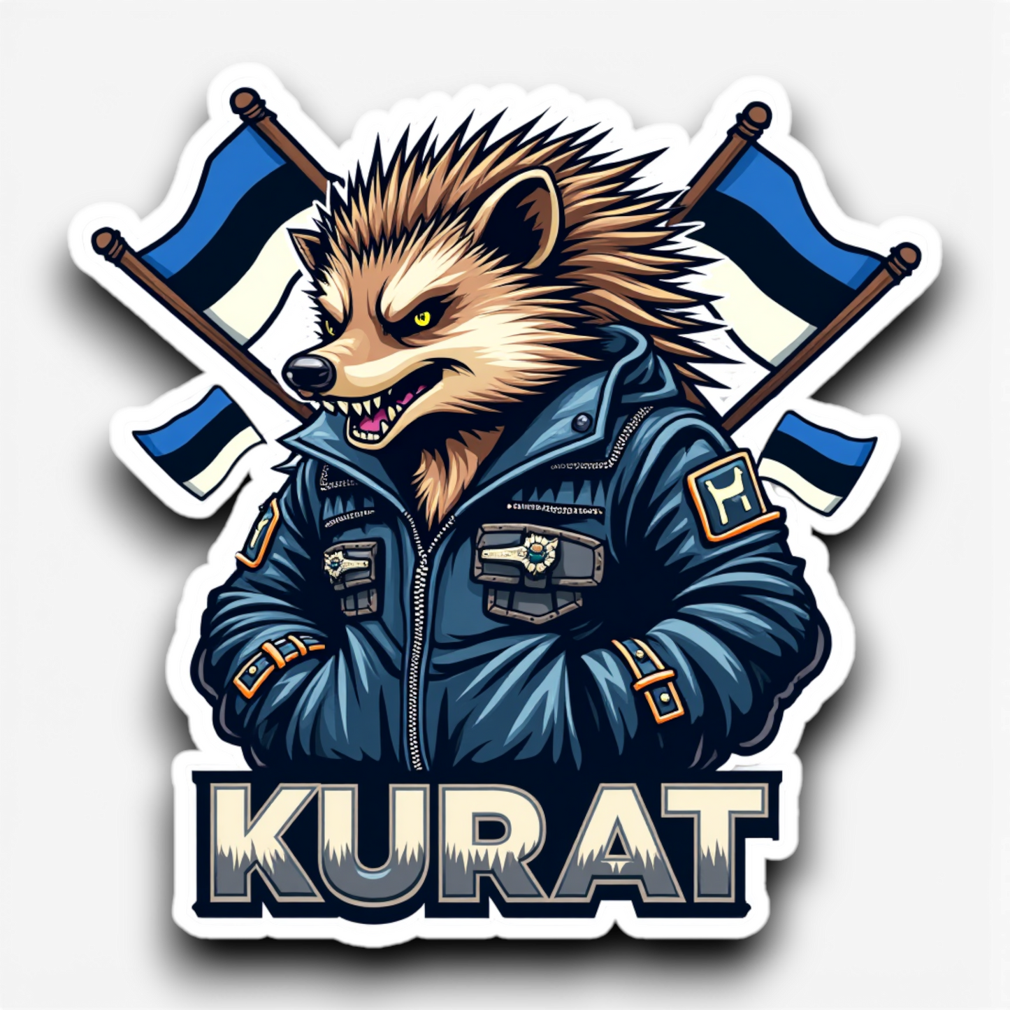 Hellualndian siili maailmalla: Jääkaappimagneetti tai pinssi