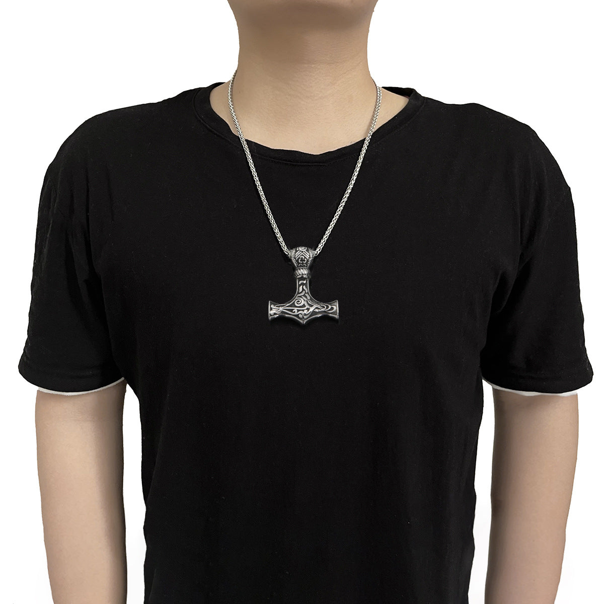 Steel Nordic Viking Hammer Necklace