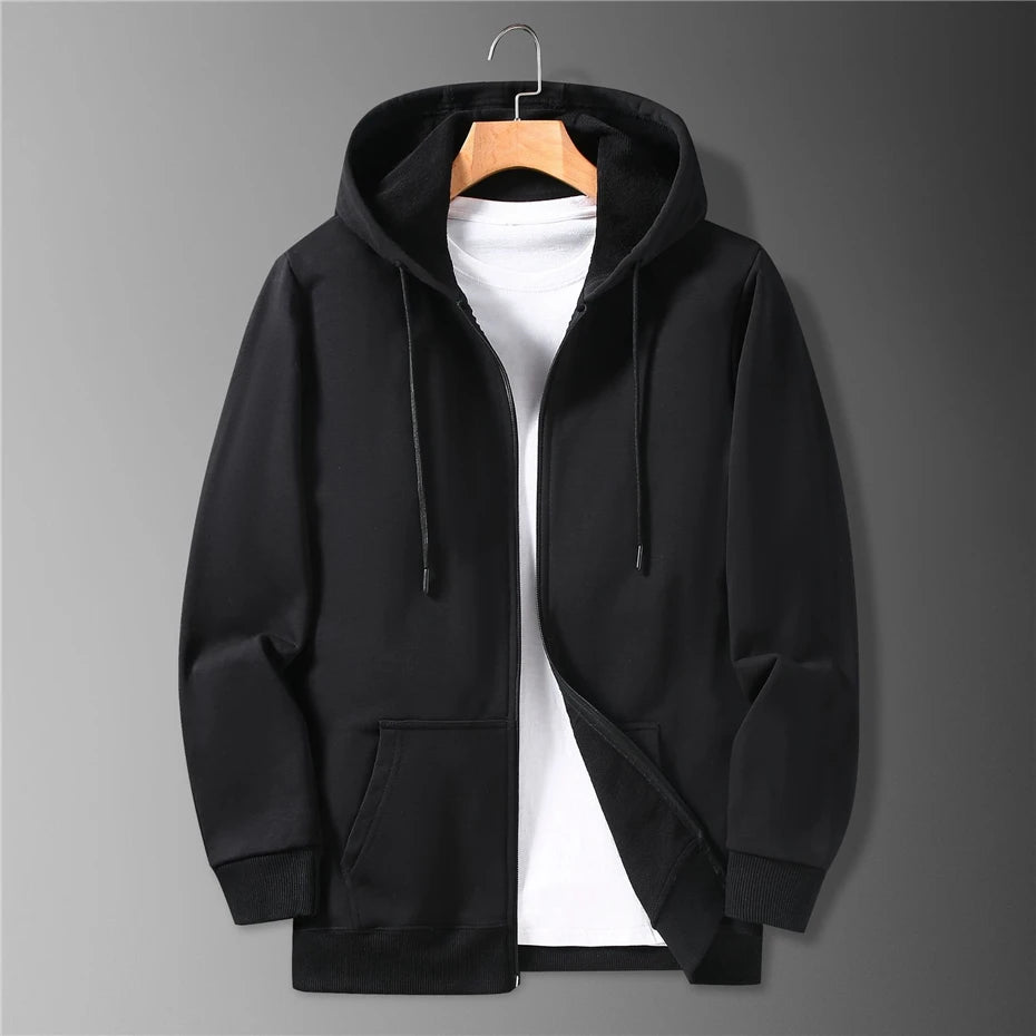 Raju ja musta Vetoketjuhuppari Miehille Iso Kokoon 10XL