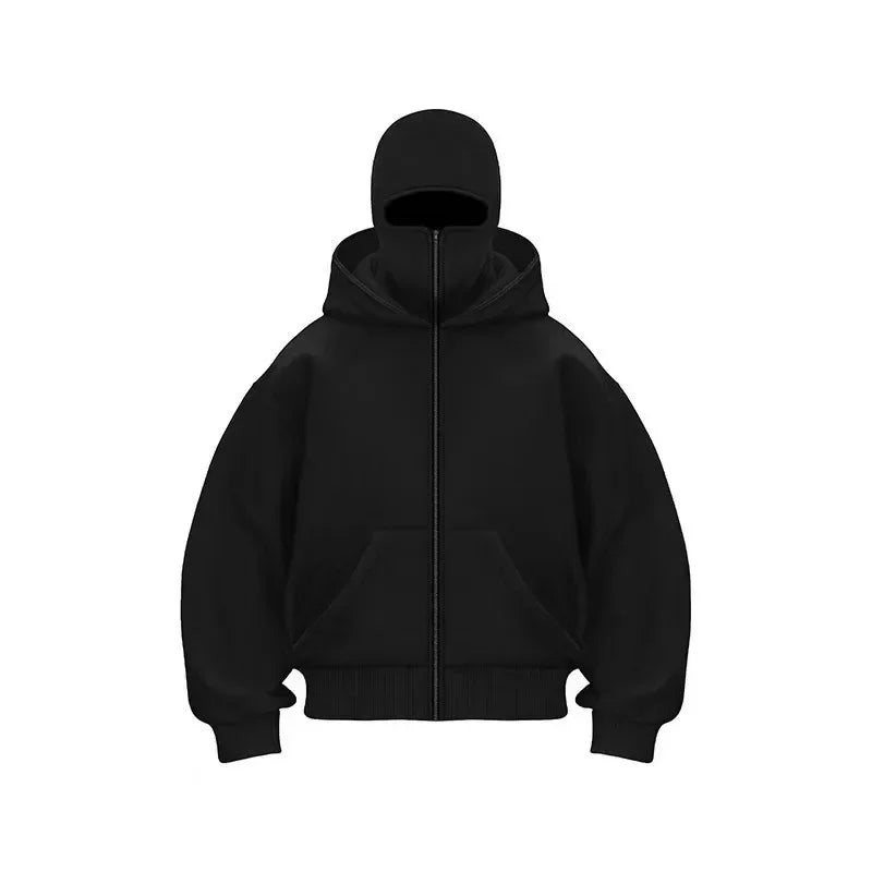 Helvetin Huppari Kaksinaamainen Y2K Balaclava Takki