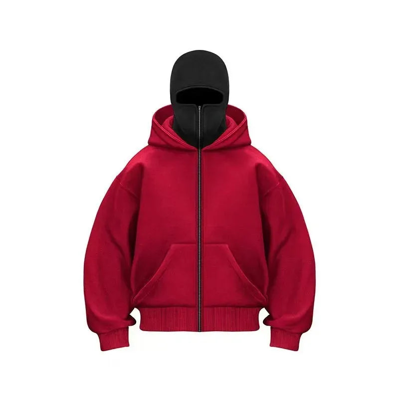 Helvetin Huppari Kaksinaamainen Y2K Balaclava Takki