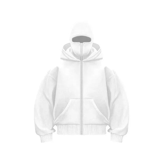 Helvetin Huppari Kaksinaamainen Y2K Balaclava Takki