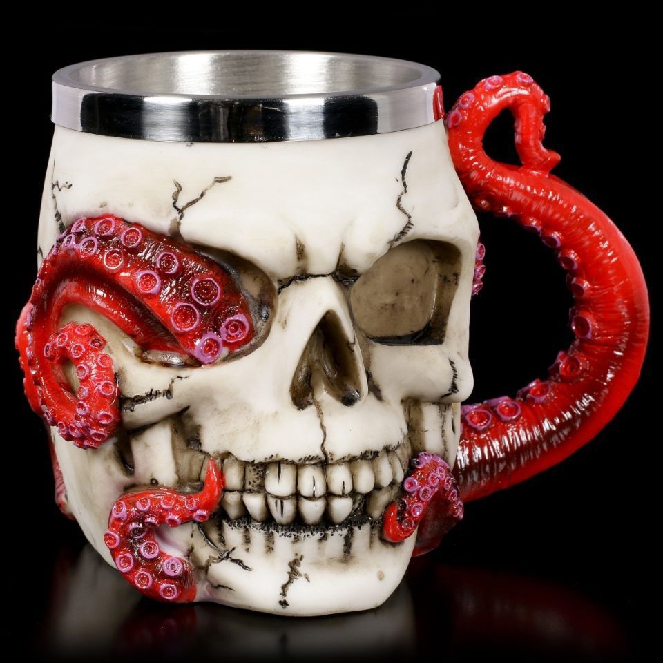 Stainless Steel Beer Mug Skull Shaped Water Cup Halloween