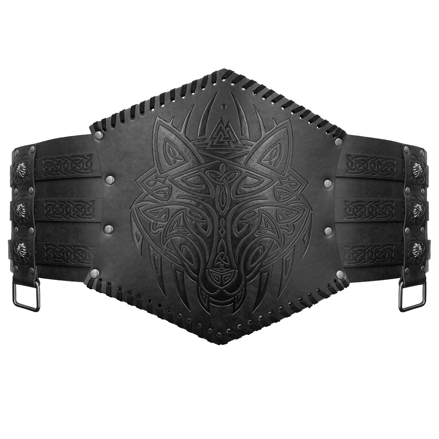 Nordic Viking Style Embossed Wide Belt