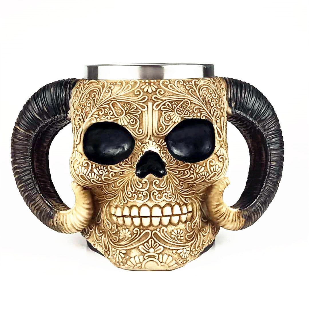 Shofar Skull Beer Mug Large Capacity