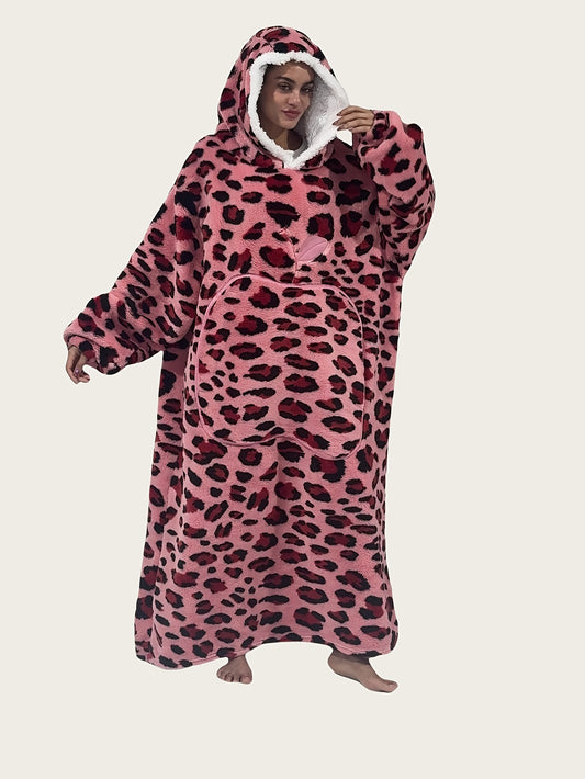 Ylisuuri  lyyssi leopardihuppari, jossa on omenanmuotoinen tasku