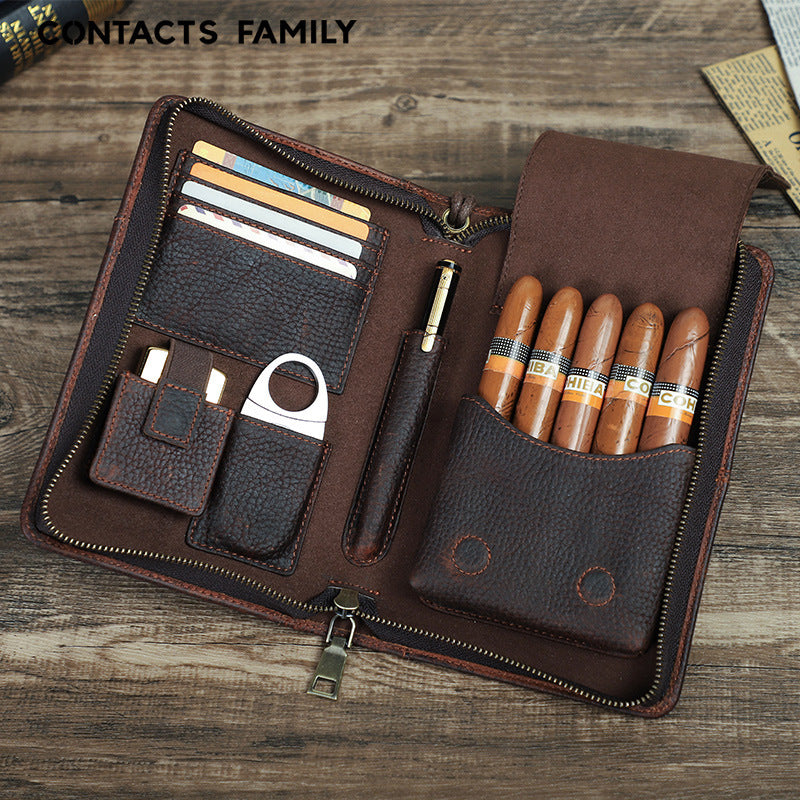 Multifunctional Cigar Case Leather