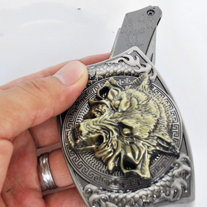 Personalized Belt Buckle With Knife And Smooth Buckle