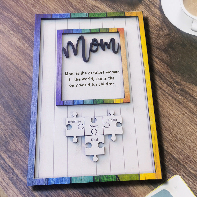 Mother's Day Wooden Crafts Photo Frame Ornament