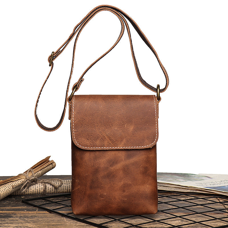 Men's Leather Shoulder Bag Women's Crazy Horse Leather Crossbody