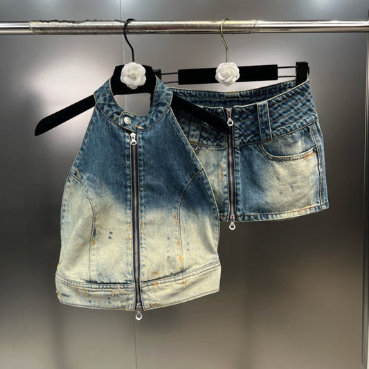 Summer Fashion Vintage Wash Denim