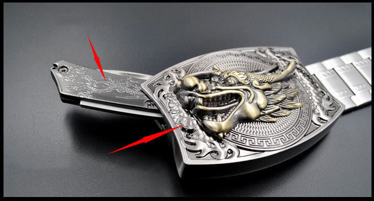 Personalized Belt Buckle With Knife And Smooth Buckle