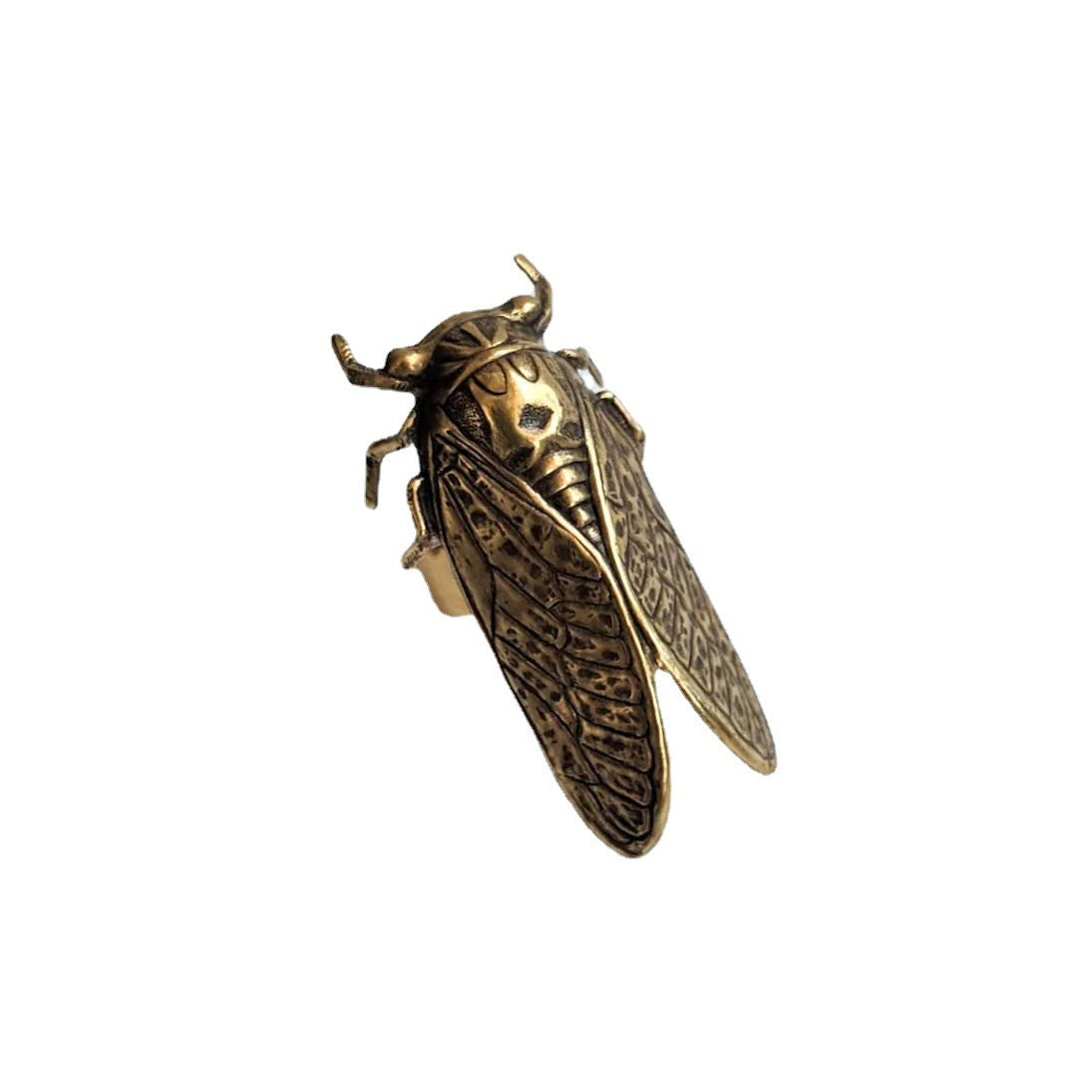 Adjustable Brass Cicada Gothic ring