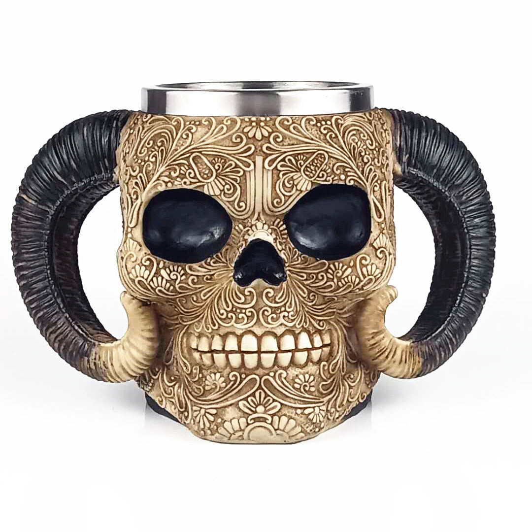 Shofar Skull Beer Mug Large Capacity