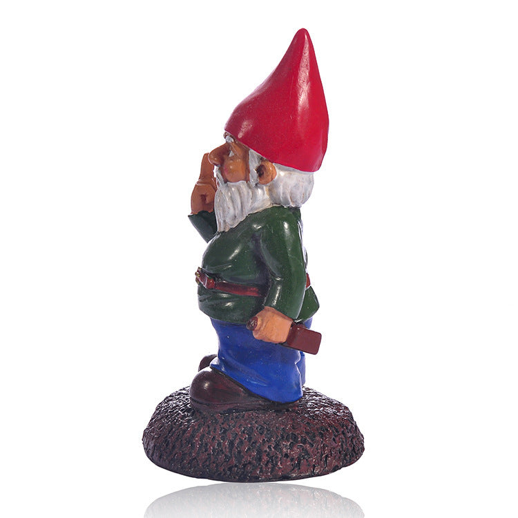 Garden Cartoon Statue Christmas Old Man Resin Craft Ornament