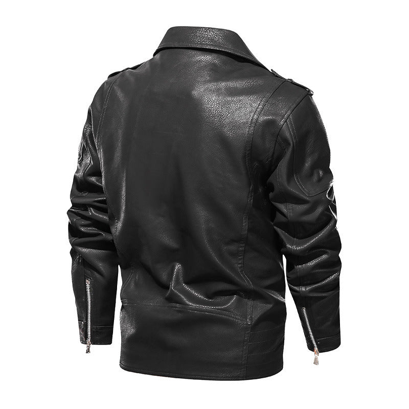 Motorcycle PU Multi-Zip Belt Leather Jacket