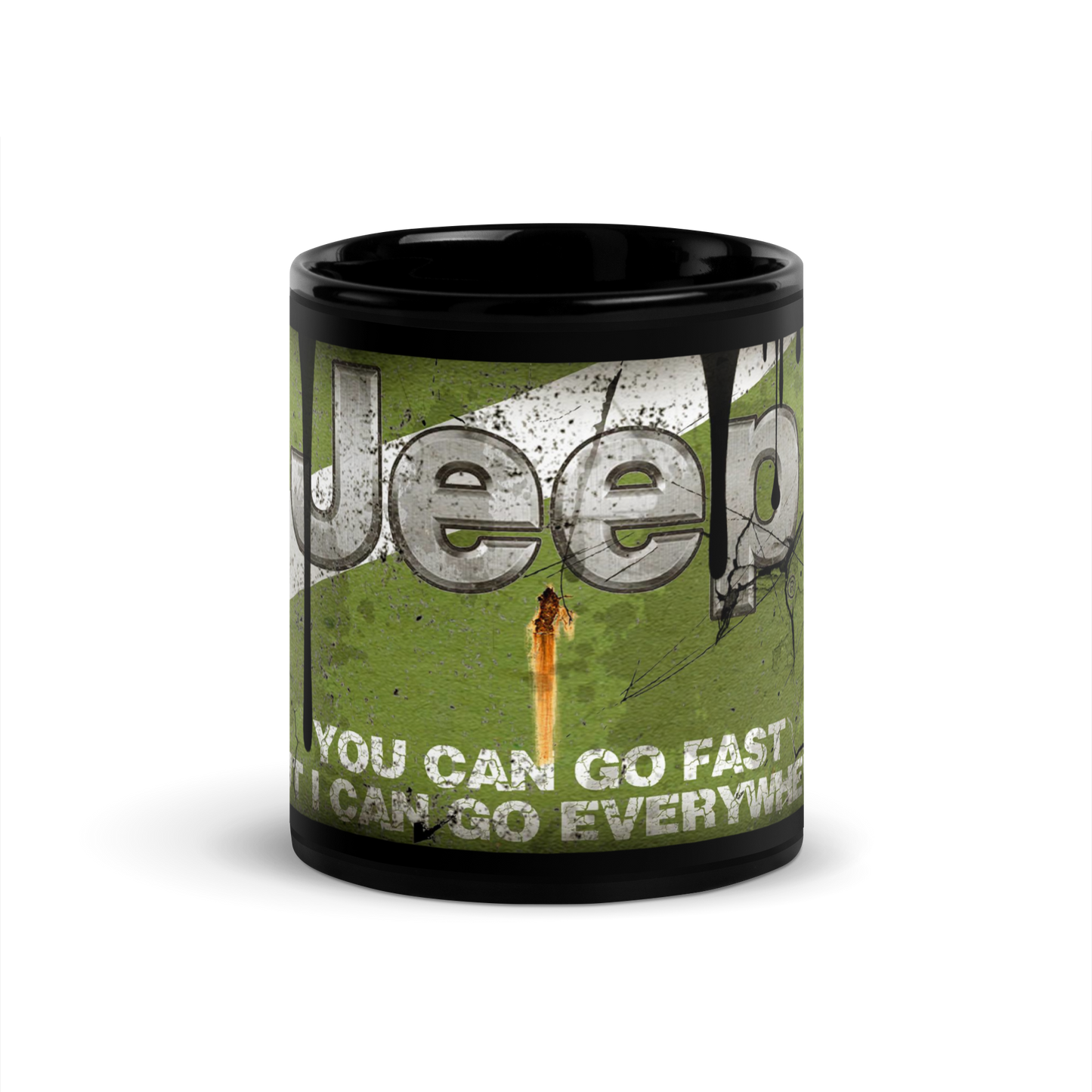 Black glossy Mug - jeep