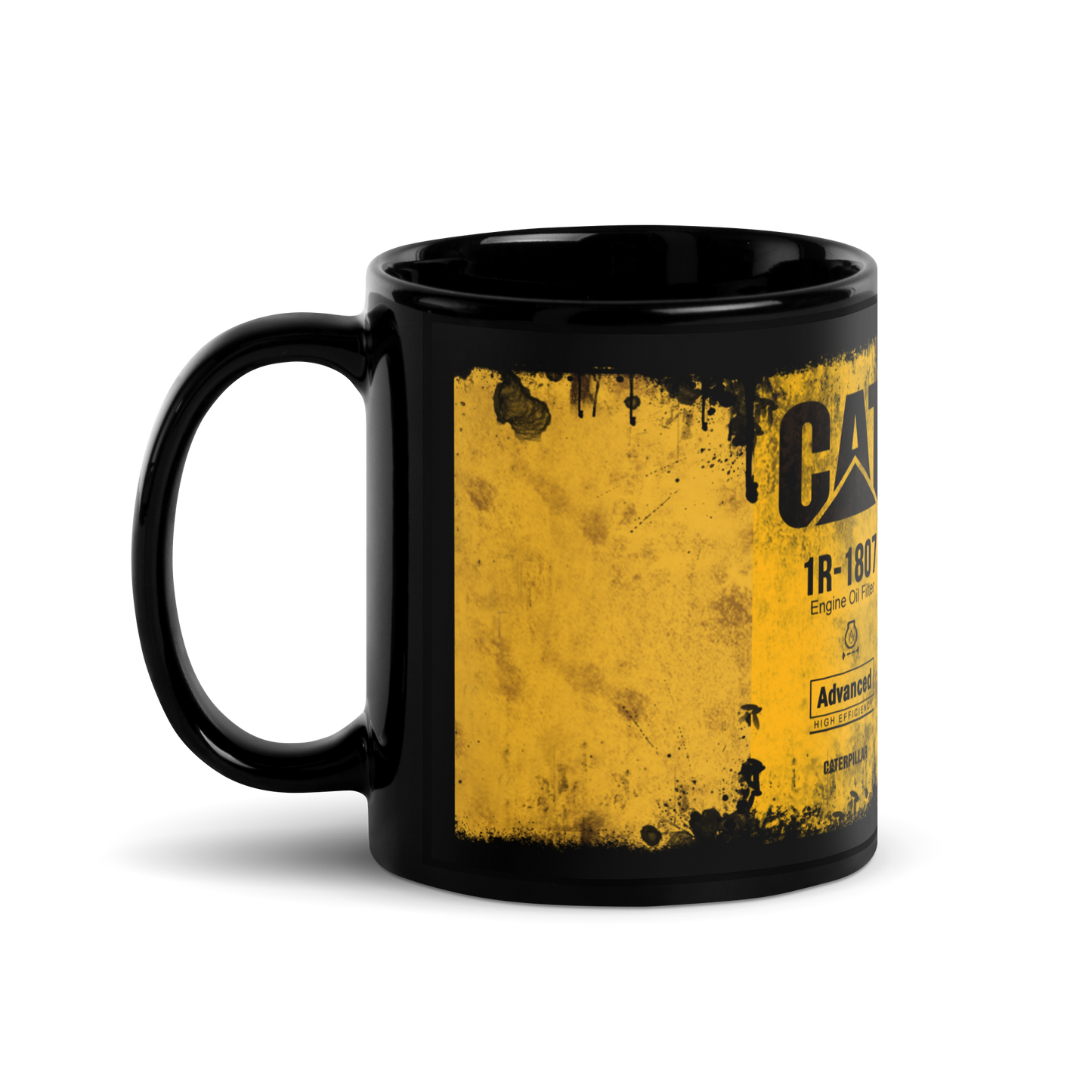 Black glossy Mug - cat yel